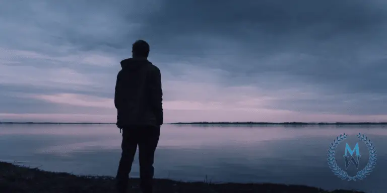 silhouette of man an beach